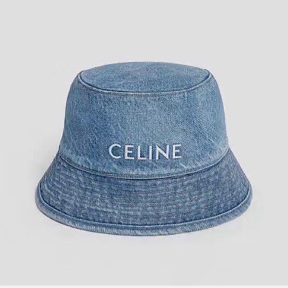*Celine* Denim Bucket Hat